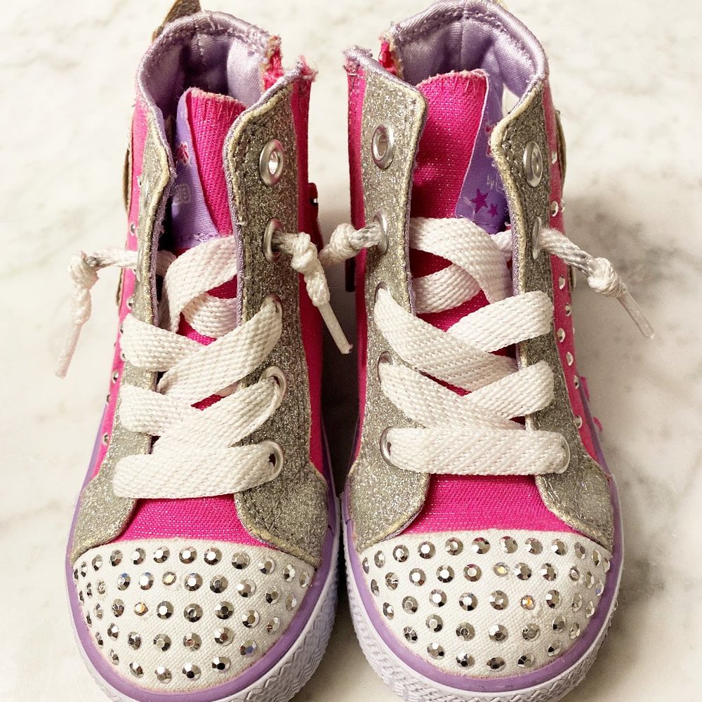 Skechers Toddler Twinkle Toes High Top Shoes Size 7 Girls